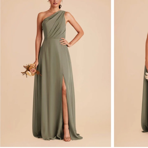 Birdy Grey Kira Dress with Slit in Thyme - Picture 1 of 6